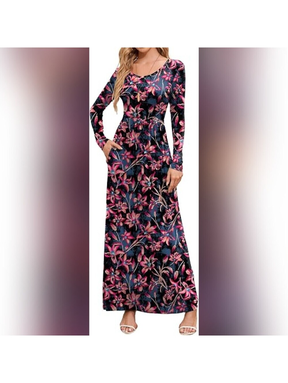 NWT DEAR CASE Long Sleeve Crewneck Empire Waist Maxi Dress, M (8/10)